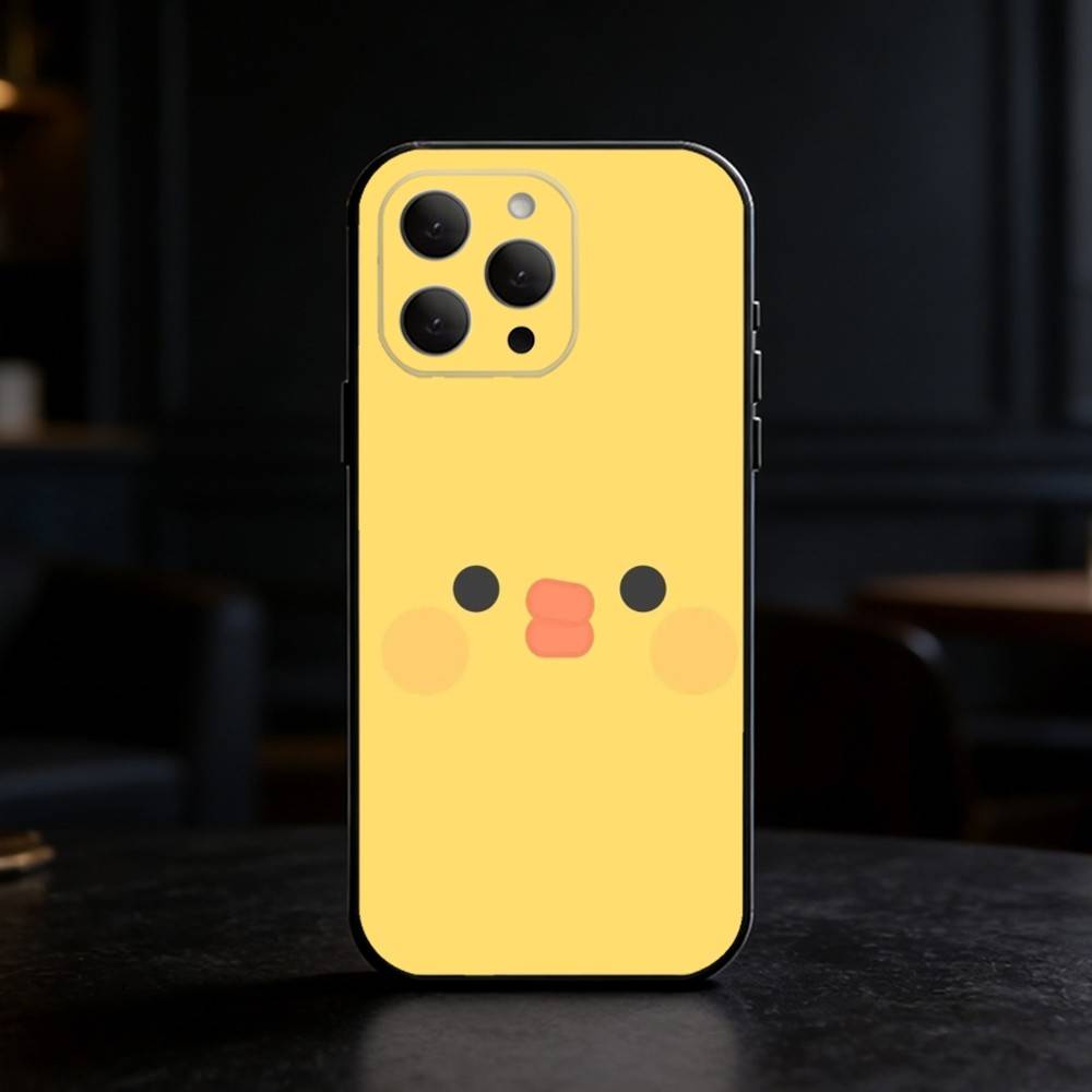 Yellow Duck Cute Phone Case For iPhone 17,16,15,14,13,12,11 Plus,Pro Max,SE4Soft Silicone Black Cover