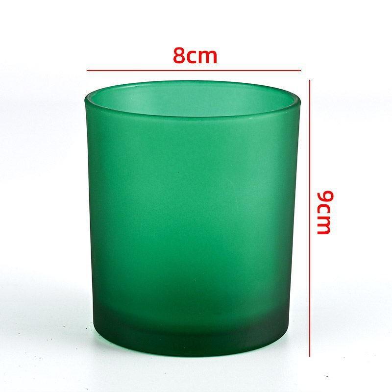 Colored Glass Aroma Candle Jar with Lid