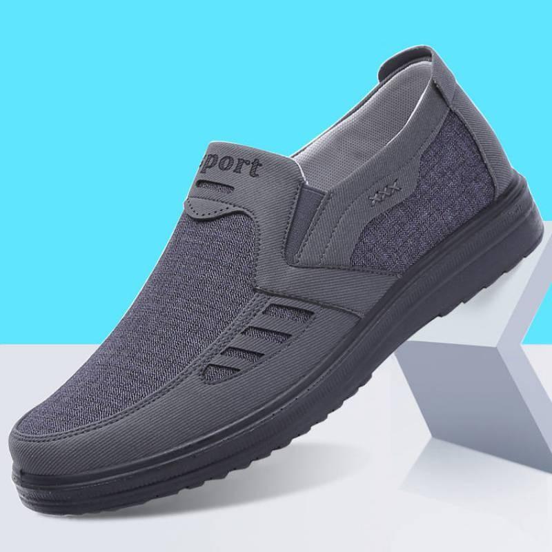 Men's Shoes Spring and Autumn New Old Beijing Cloth Shoes Light and Comfortable Non-slip One-pedal Medium and Old Large Size Casual Shoes
