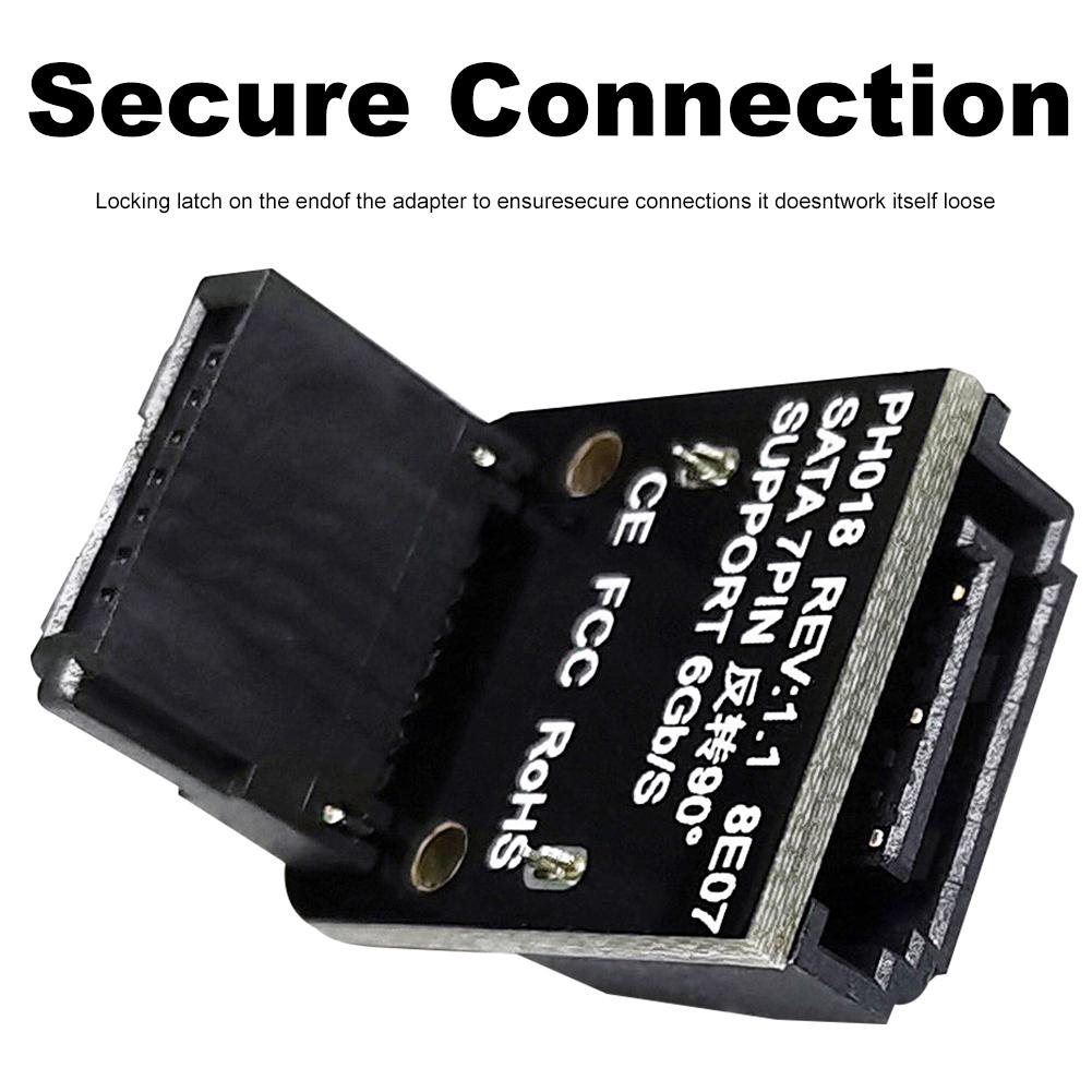 SATA 7Pin Female To Male Adapter 90 Degree Angle Elbow Adapter 6Gbps 90 Degree SATA Adapter Up /Down for Motherboard Mainboard