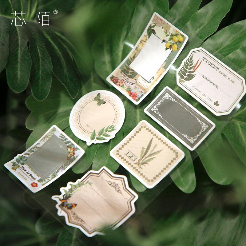 6Pcs Vintage Retro Decorative Stickers Can Be Written DIY Scrapbook Journal Planner Diary Album Craft Stickers