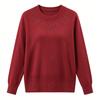 Women Plus Size Knit Sweater Rhinestone Decor Round Neck Long Sleeve Loose Casual Pullover Jumper