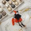 Spooky Flying Witch On Broomstick Hanging Decoration Fabric Wood Jute Rope Halloween Prop for Indoor Outdoor Haunted House