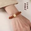 Vintage small Rudraksha bead single-loop bracelet for men and women, couple's Bodhi bead bracelet with sugar cube and cheese double-loop design