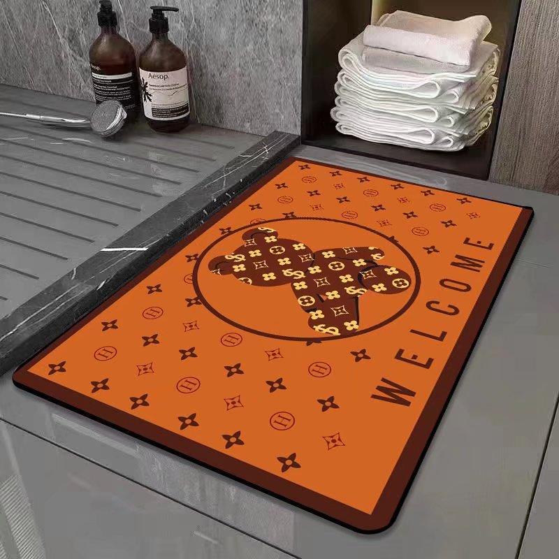 New Morandi Color Bathroom Doormat Balcony Floor Mat Modern Simple Bedroom Living Room Waterproof Leave-in Carpet