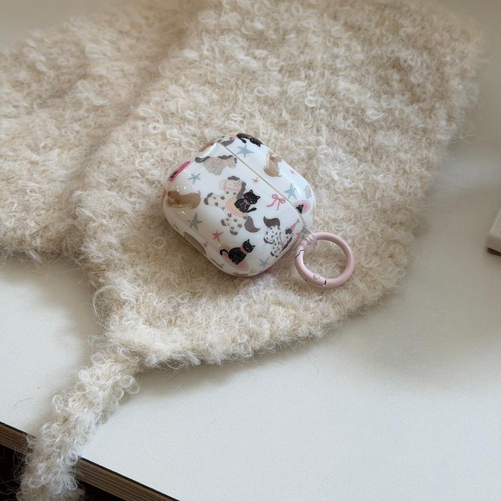 Ins Korean Graffiti Cartoon Cat Pony Suitable for AirPods4 Protective Case AirPods3rd Generation Earphone Cover Apple Airpodspro2 Second and Third