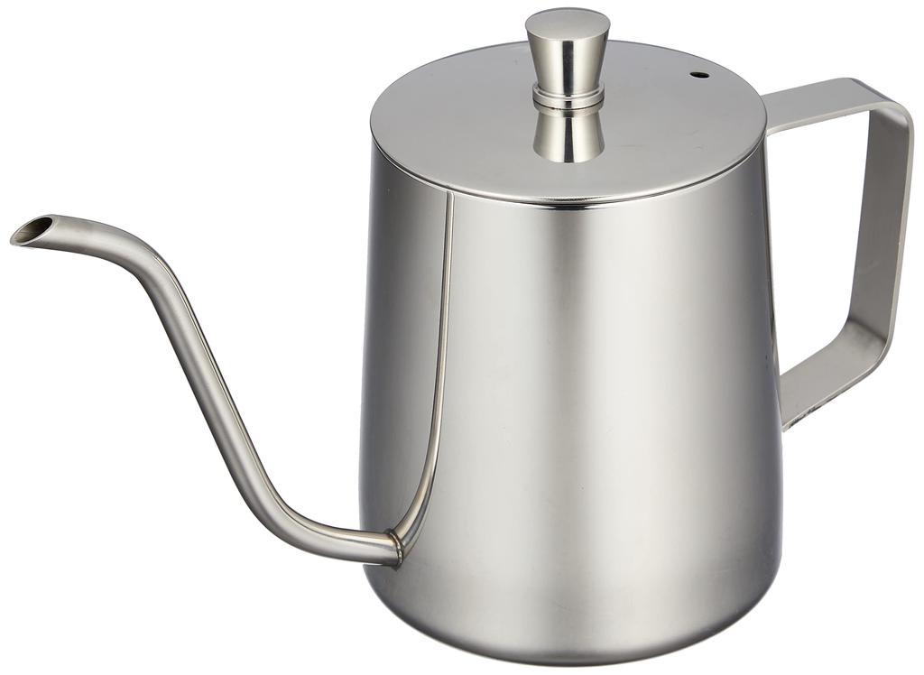 Maebata Brew Coffee Drip Pot with Stainless Narrow 51643 Lid, Steel, Silver, 630ml, Mouth,