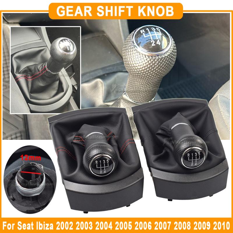 For SEAT Ibiza 2002 2003 2004 2005 2006 2007 2008 2009 2010 Gear Stick Shift Knob Leather Gaiter Boot Cover Car 5 Speed