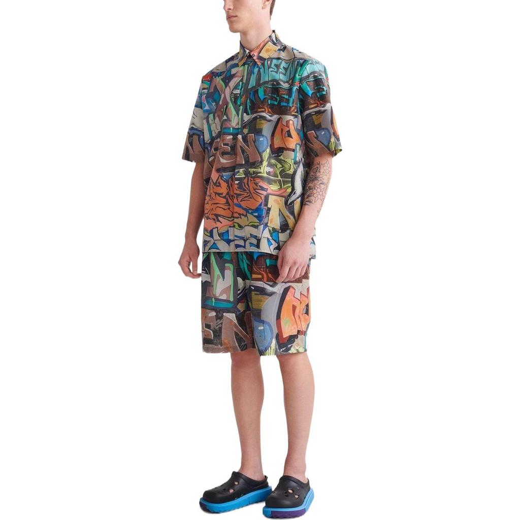 Off-White Neen Allover Over Short-Sleeve Shirt Multicolor Men Tops Multi-Color OMGA216S22FAB0018400