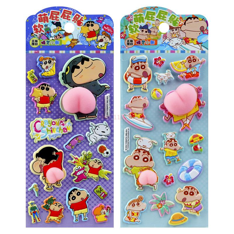 New Crayon Shin Pp Stickers Child Diy Mobile Phone Case Decompression Toys Pinch Music Decorative Stickers Account Stickers Gift