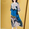 Women's Abstract Art Print Maxi Dress Round Neck Half Sleeve Loose Casual Summer Dress