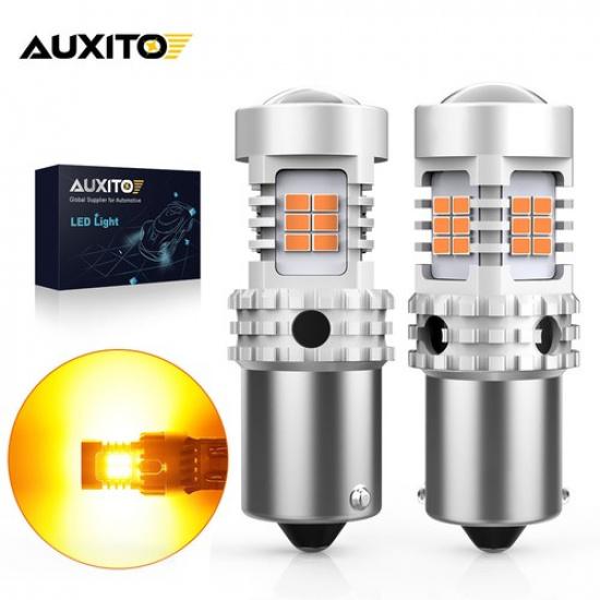 2x Error Free 7507 12496 BAU15S Turn Signal Light Lamp Blinker Lamp Amber Yellow