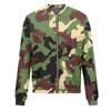 Damen Langarm Reißverschluss Camouflage Print Jacke Lässige Steppjacke mit Taschen