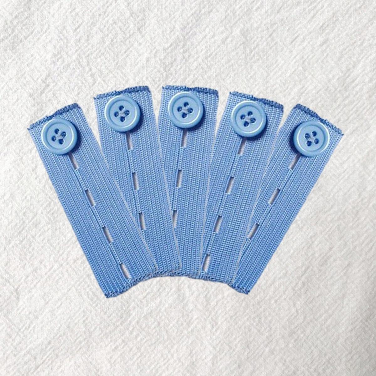 

5pcs Pant Extender Belt for Extending Jeans Pants Waist Extender Buttons Pants Adjustable DIY Sewing Supplies синий