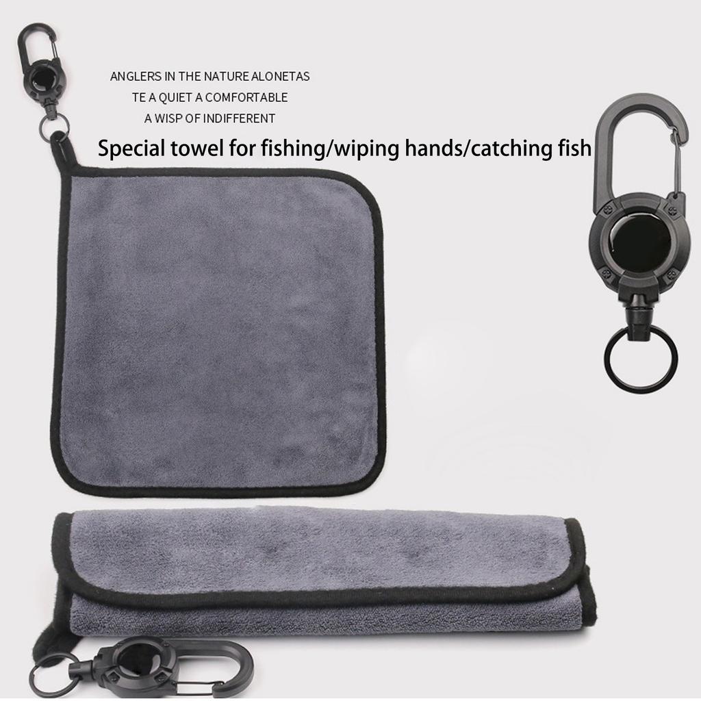 Portables Fishing Accessory Towel With Carabiner Fast Water Absorption Fishing Towel Fishing Accessory