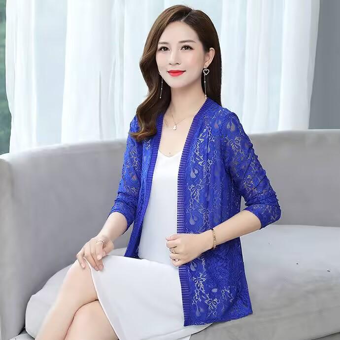 Women's Spring and Autumn Plus Size Cardigan Sun Shirt Long-sleeved Jacket Breathable Comfortable Lightweight Shawl Outerwear