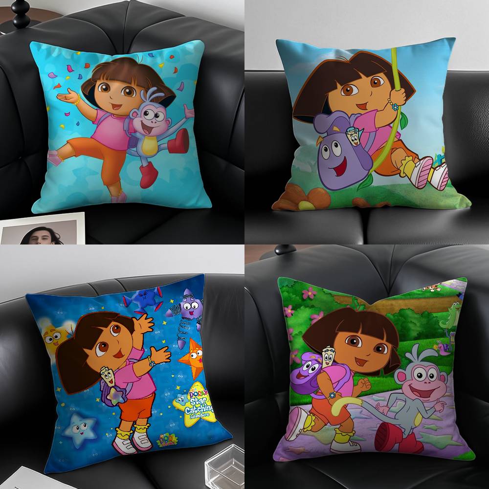 Cute D-Dora Pillow Case Plush Linen Soft Double Sided Printed Design Throw Cushion Decorative Home