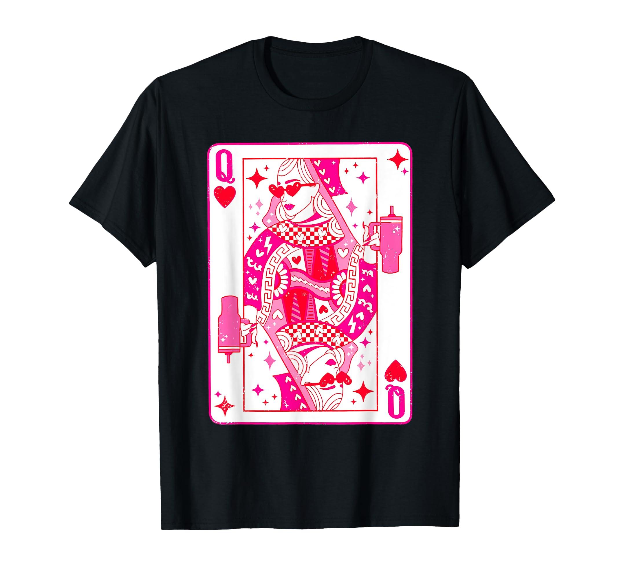 Queen of Hearts playing cards Valentine s Day cute women s kids t-shirt