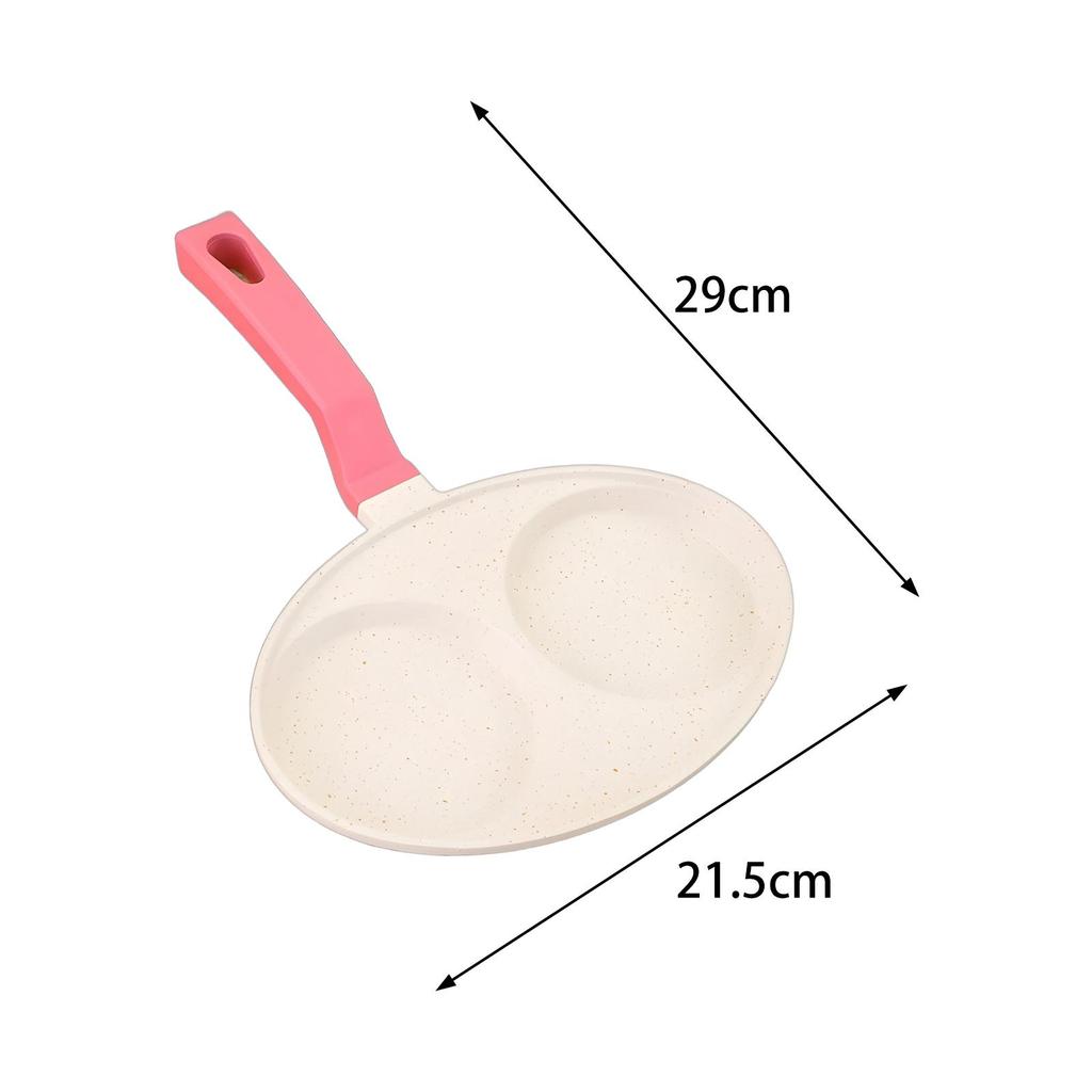 2 Hole Fried Egg Pan Long Handle Multifunctional Egg Cooker Breakfast Maker Nonstick for Crepe Pancake Steak Plett Burger