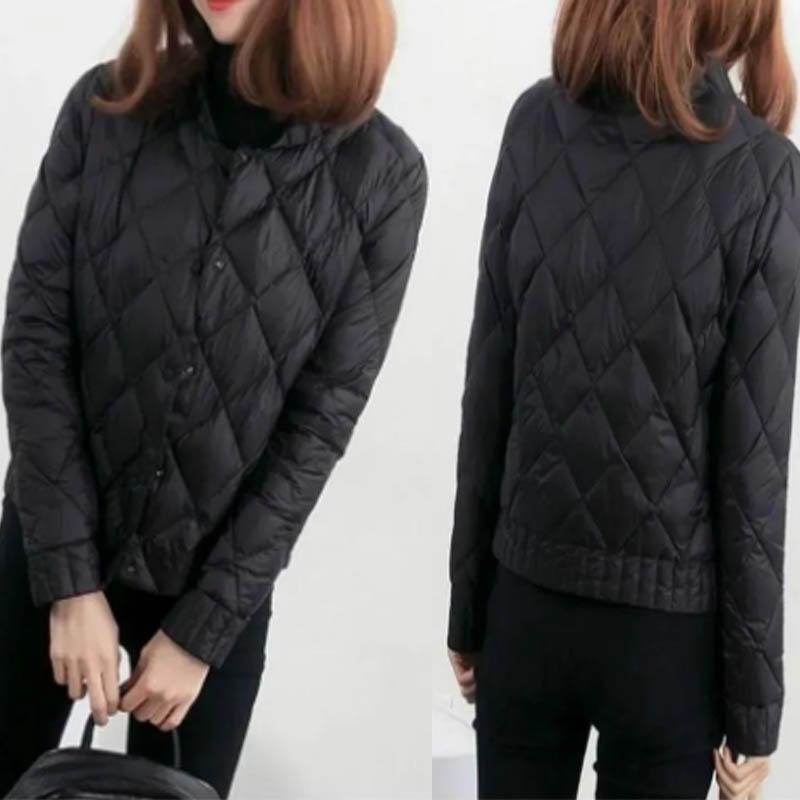 Women's Autumn and Winter Small Cotton-padded Jacket Short Lightweight Down Coat Thin Middle-aged Winter Stand-up Collar Parka Outwear