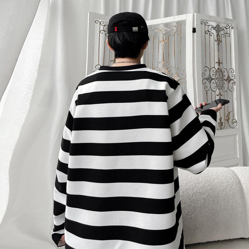 2025 Spring Autumn Long Sleeve T Shirts Men Casual Round Neck T-Shirts Male Striped Tee Shirt Man Tops Tees