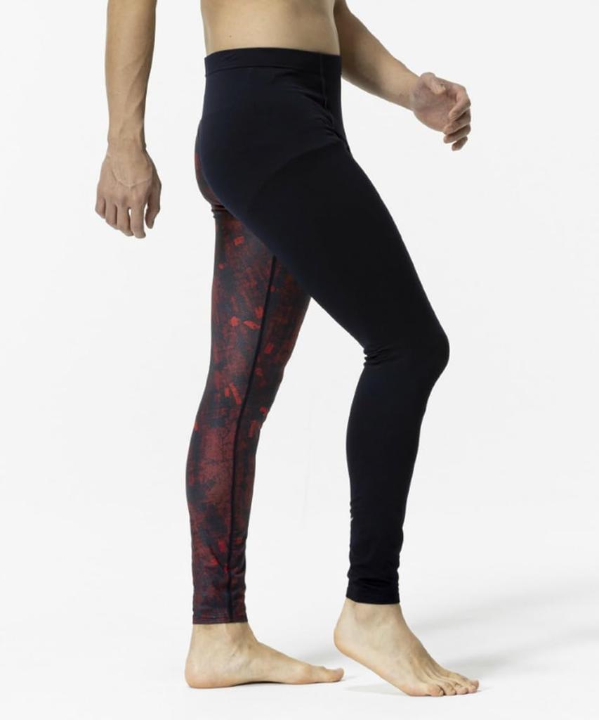 Mizuno Graphic Long Size Red Baseball/Softball Fleece-Lined Tights, L,