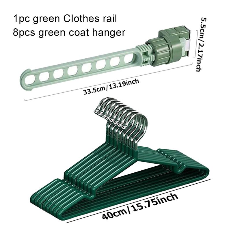 5/8pcs Hangers 8Holes Clothesline Plastic Hanger Non-slip Stainless Steel Pants Clip Portable Household Essentials Dormitory TMZ