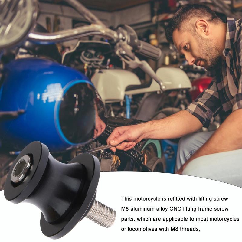 Motorcycle Swing Arm Sliders M8 Swing Arm Slider Stand Screws Swingarm Spools For Lifting Pin Screw Rear Sliders M8 Threads