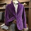 Men's Solid Color Corduroy Warm Pocket Suit Jacket Cardigan Men's Casual Suit