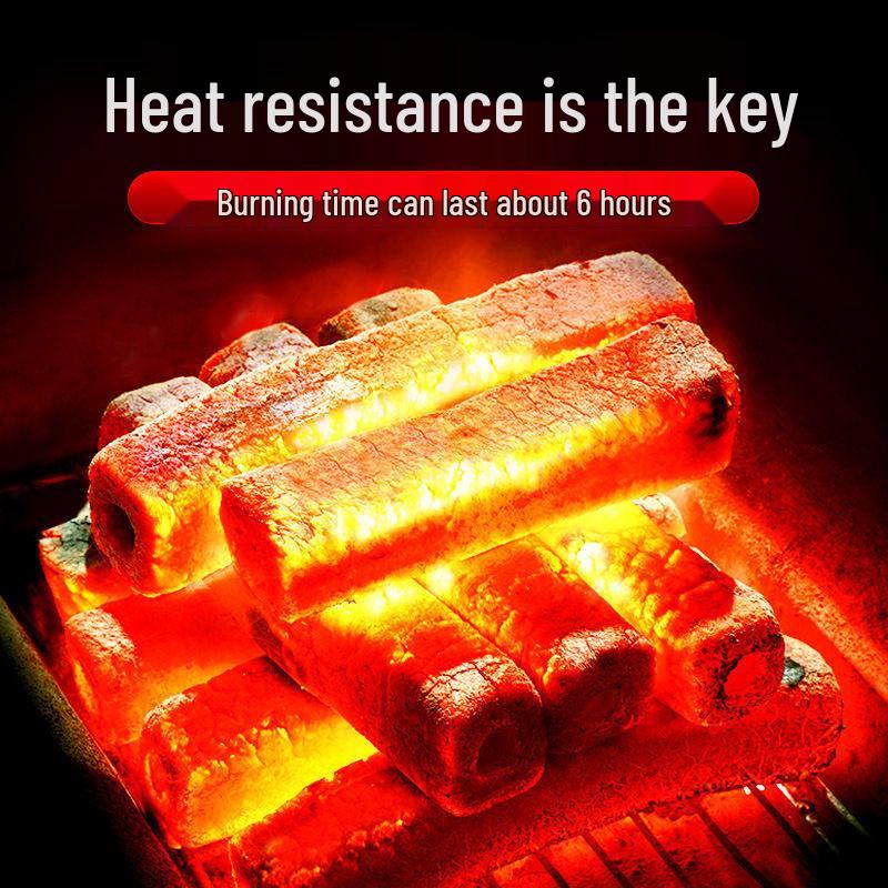 Smokeless High-Temperature Charcoal Briquettes for Home and Commercial Use - Durable and Flammable Fruit Wood Charcoal Heating Solution
