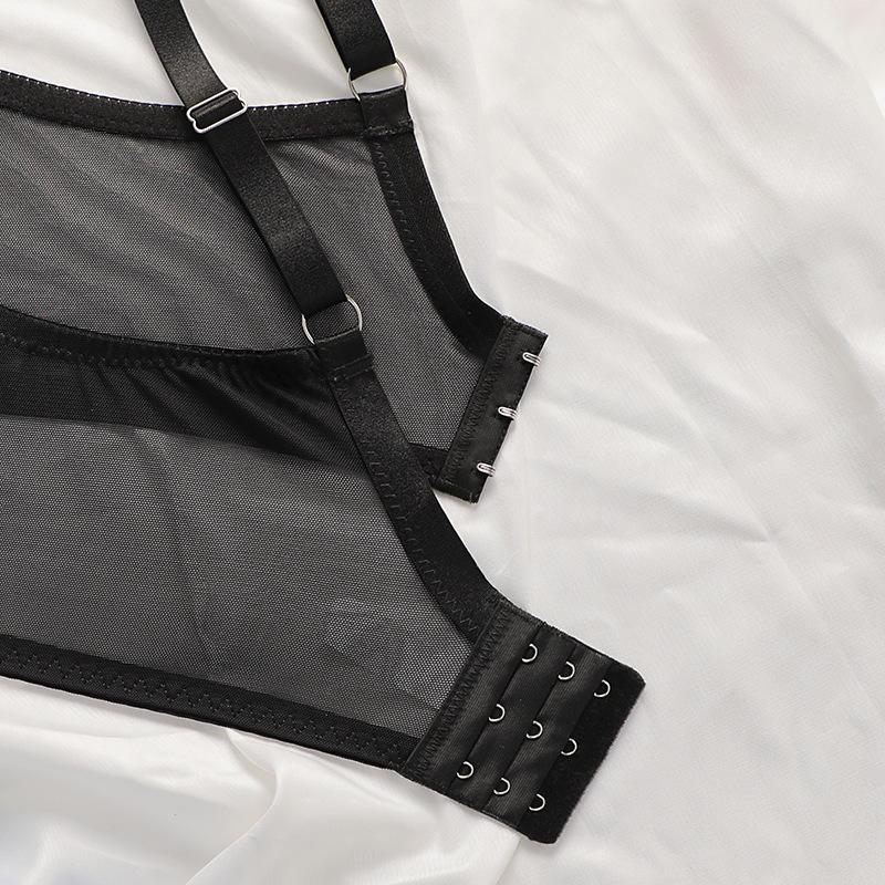 Sexy Ultra-Thin Eyelash Lace Plus Size French Lingerie Large Breasts Show Small Anti-Sagging Vest Bra