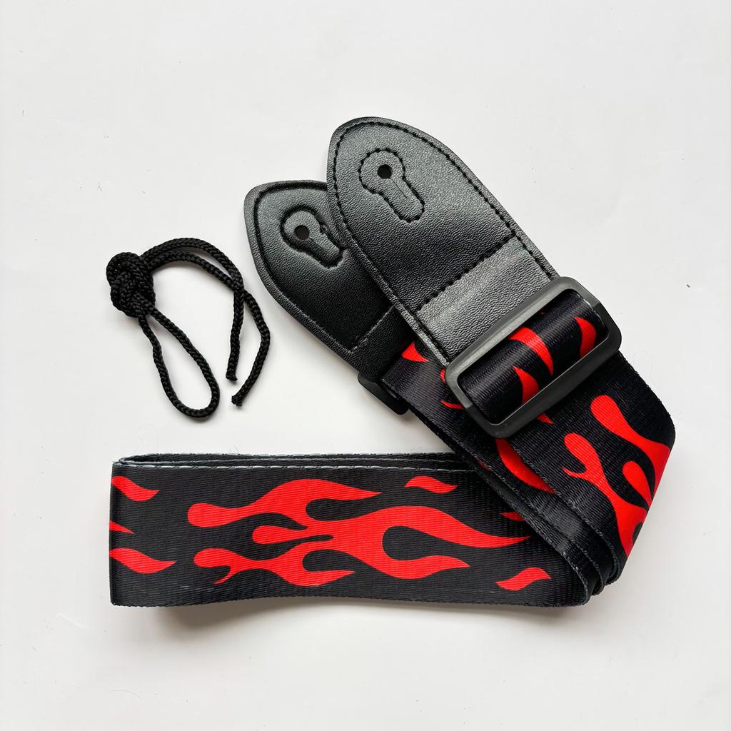 Colorful Print Guitar Strap Vintage Ethnic Style Adjustable Strap for Folk Electric Guitar Bass Ukulele Guitar Accessories