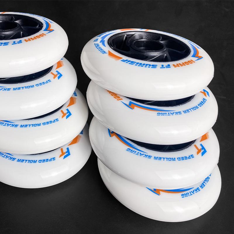 Custom ABEC-7 Bearing Inline Speed Skating Wheels High Rebound PVC Durable Anti Wear Professional Outdoor Large Diameter Roller