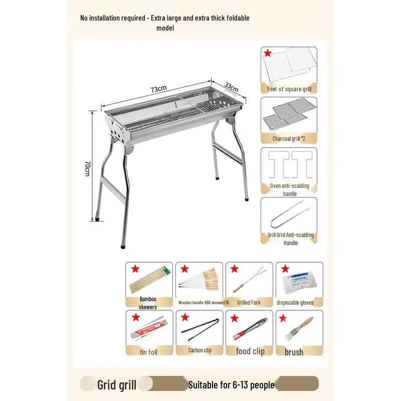 Foldable Outdoor BBQ Grill Set