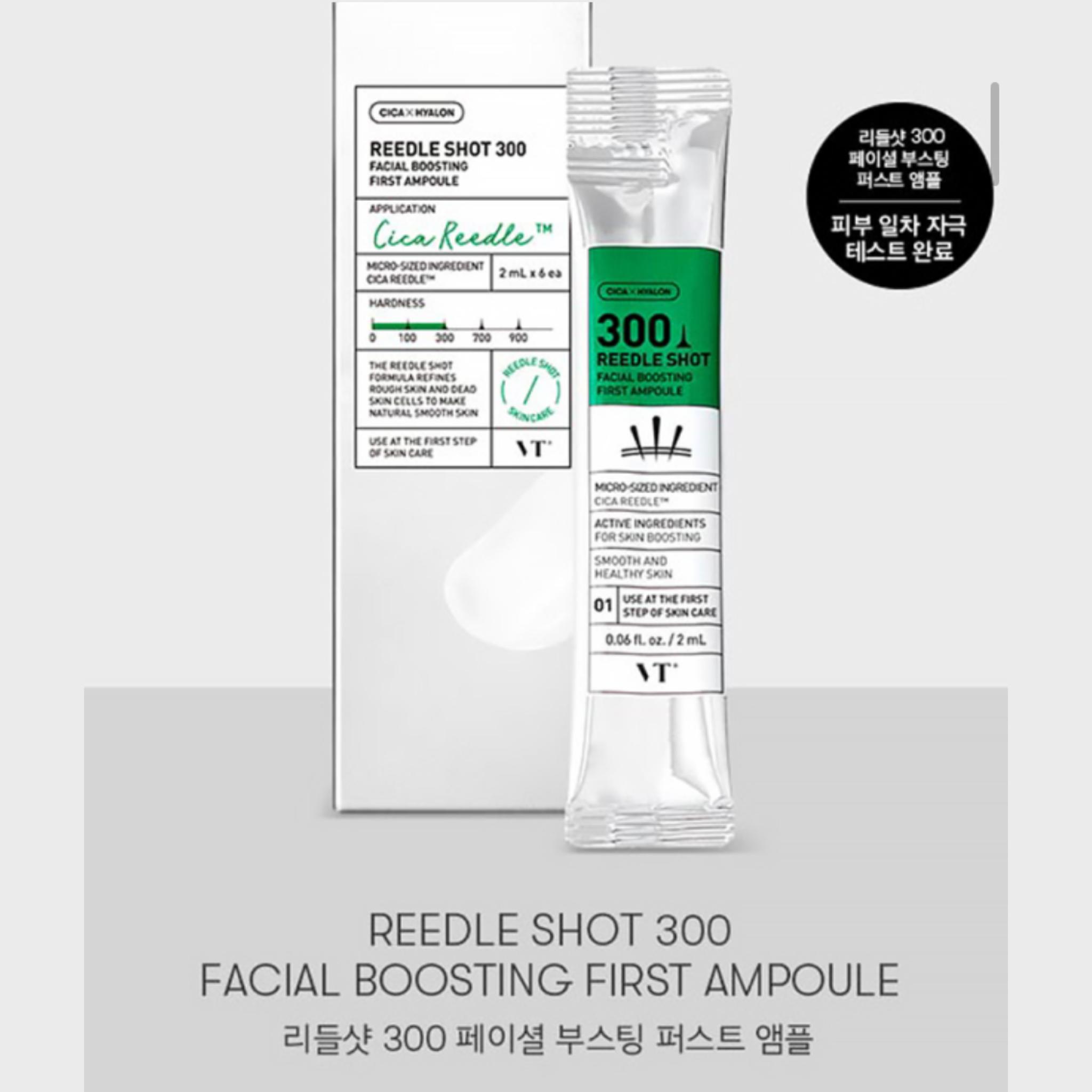 

VT REEDLE SHOT 100, 300 Корейская первая ампула для укрепления лица / 2 мл x 6 стиков 300 shot
