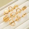 New 10Pcs Geometric Gold Rings Set for Women Vintage Fashion Jewelry Smooth Irregular Party Rings