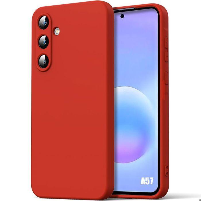 Coque pour Samsung Galaxy A57 5G, Protection Silicone Souple Doux Slim Anti-Rayures Rouge