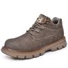 Men's Yellow Leather Toe Cap Pigskin Short Boots - Casual Velvet-Lined Warm Autumn/Winter Style