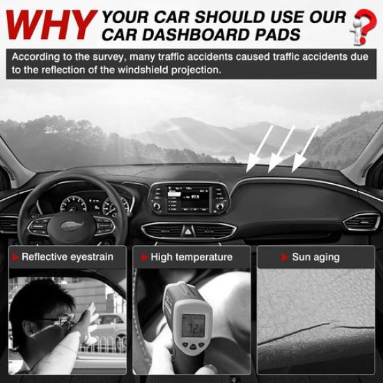 For - Hyundai Santa Fe Without HUD Foldable Dashboard Mat Dash Cover