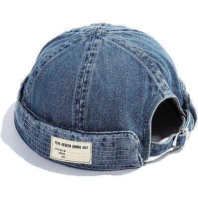 Brimless Gorro Hombre Docker Miki Denim Hut Männer Frauen Retro Sailor Melon Snapback Bomber Caps Washed Cowboy Skullcap