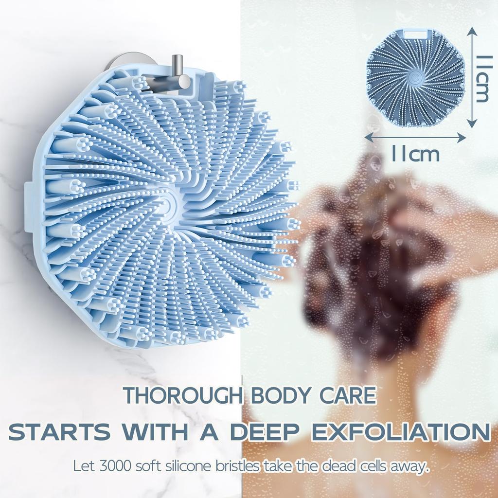 Antimicrobial Silicone Body Scrubber,Exfoliating Body Wash Scrubbers for Sensitive Skin,Shower Body Brush,Gentle Massage
