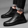 Scarpe Business Classiche Invernali da Uomo High Top 2024 Stivali da Motociclista da Uomo in Vera Pelle All-match Comodi Stivaletti da Uomo