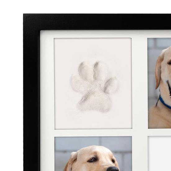 Paw Print Frame Kit for Dogs And Cats Wooden Pet Memorial Frame with Soft Paw Print Clay And Clean Touch Ink Pad DIY Impression Gifts for Pet Lovers