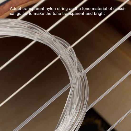 6Pcs Guitar Strings Corrosion Resistant Sturdy Guitar Refit Hard Tension Classical Guitar Strings