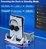 PS5 Slim Stand with 6-Color RGB Lights, PS5/PS5 Slim Controller Charging Stand, Simultaneous Charging of 2 Controllers, 3-Stage Cooling, PS5 Disc/Digi