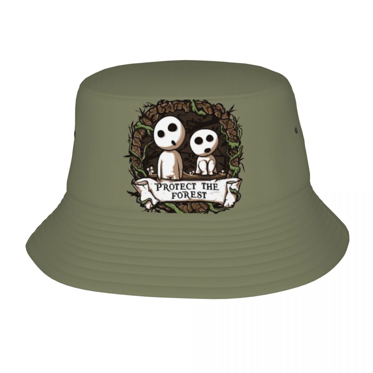 

Шляпа-ведро унисекс Kodama Spirit Of The Forest, индивидуальные летние пляжные шляпы принцессы Мононоке для путешествий, студийные шляпы One Size