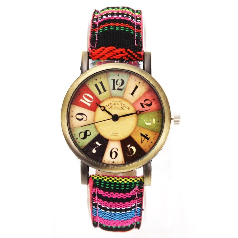 

Популярный Киношный Узор Ретро Часы Унисекс Мужские Женские Военный Камуфляжный Ремешок Джинсовый Холщовый Ремешок Мода Спорт Кварцевые Наручные Часы