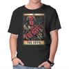 Unisex Crew Neck T-Shirt Devil Tarot Graphic Short Sleeve Casual Tee