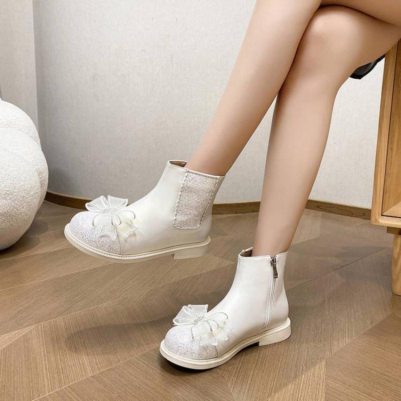 New girls' knight boots platform zipper medium and older children's boots comfortable rubber sole Korean version of princess catwalk medium boots