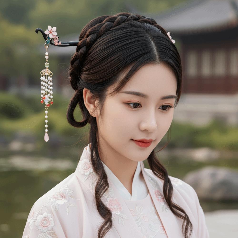 Tassel Chinese Style Hairpin Wood Hanfu Headwear Classical Sandalwood Hair Stick Girls